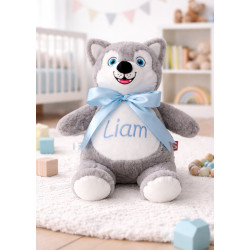 Cubbies Husky bamse med navn - Personlig dåbsgave (40 cm)