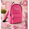 Pink børnerygsæk med navn – Broderet taske til piger