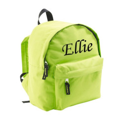 Fin limegrøn børnerygsæk med navn – rygsæk til 2–6 år