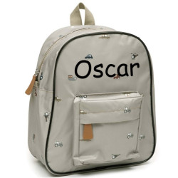 Smallstuff rygsæk med køretøjer og navn -NavneBaby.dk