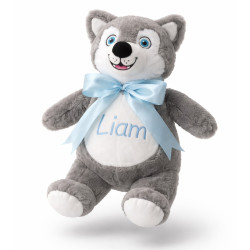 Cubbies Husky bamse med navn - Personlig dåbsgave (40 cm)