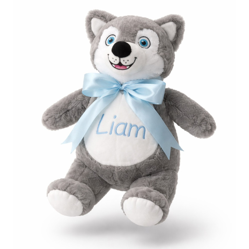 Cubbies Husky bamse med navn - Personlig dåbsgave (40 cm)