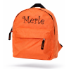 Orange rygsæk med navn til børn  30 x 23 x 12 cm