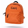 Orange rygsæk med navn til børn  30 x 23 x 12 cm