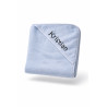 Lyseblåt baby badeslag med navn i blød bomuld.75x75 cm