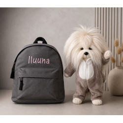 Lucky Doggy Mimi bamse og rygsæk med navn - Personlig gave