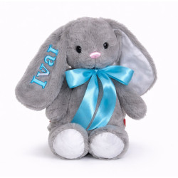 Grå Cubbies kaninbamse med navn - Personlig bamse